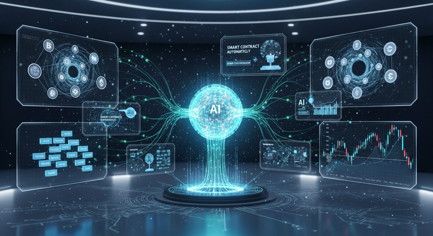 Futuristic visualization showing interconnected digital fiscal ecosystem with AI-powered automation at the center